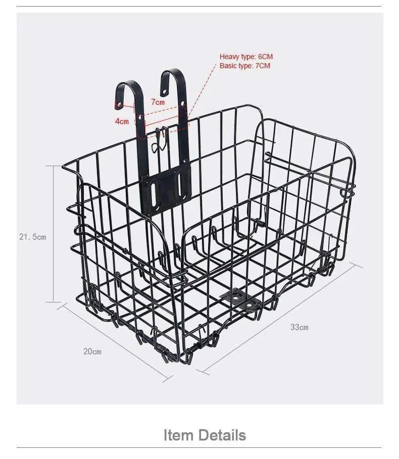 Fahrradkorb, Lenkertasche, Fahrradträger, Eisengehäuse, Tasche, Fahrradgepäcktasche, strapazierfähig, einfache Ausführung, Optionen