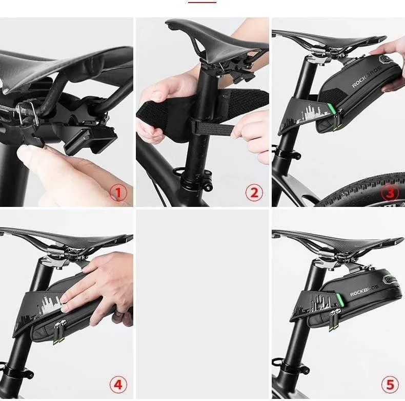 Fahrradtasche, stoßfeste Fahrrad-Satteltasche für Fahrrad, Schwarz, Radfahren, hintere Sattelstütze, Packtaschen, MTB-Fahrradzubehör