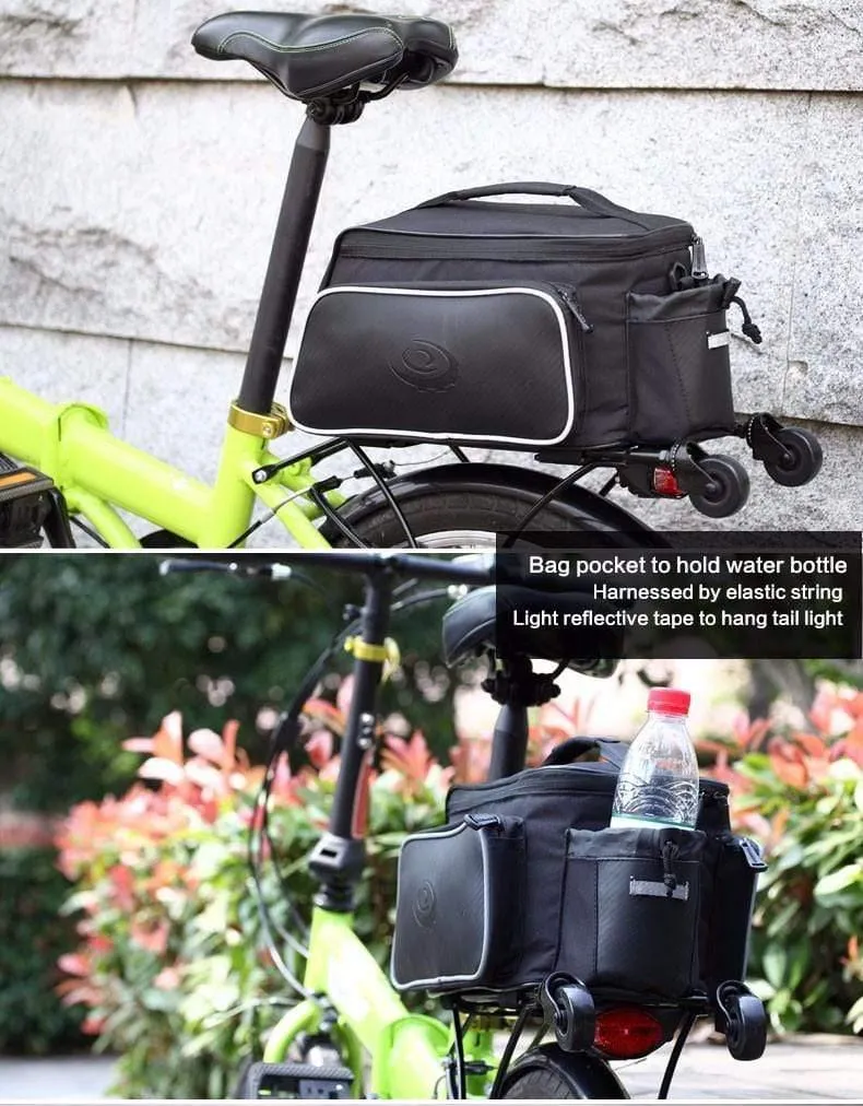 10L Roswheel Fahrradtasche Gepäckträgertasche Hinten Reißfeste schwarze Sitztasche Fahrradtasche Griff Tasche