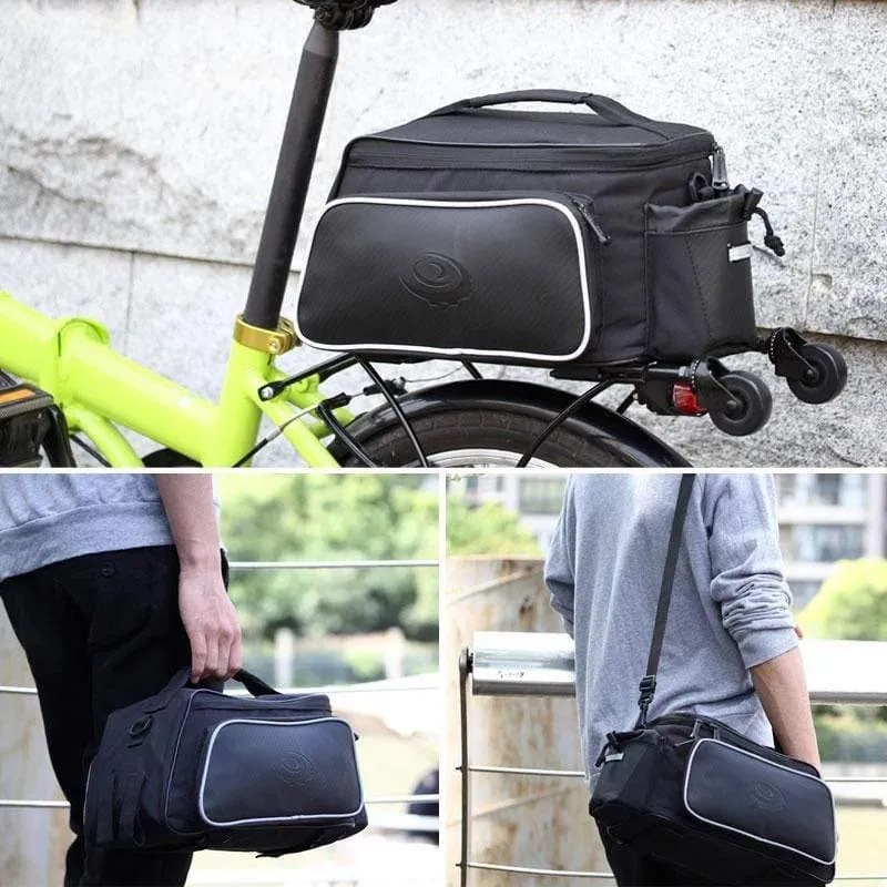 10L Roswheel Fahrradtasche Gepäckträgertasche Hinten Reißfeste schwarze Sitztasche Fahrradtasche Griff Tasche