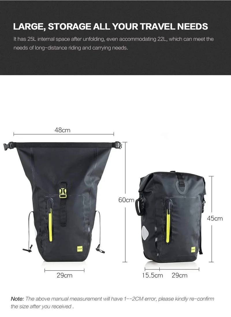 25L Fahrradtaschen MTB Fahrrad Gepäckträgertasche Voll wasserdicht Multifunktions-Rennrad-Gepäckträgertasche Rücksitz-Kofferraumtasche