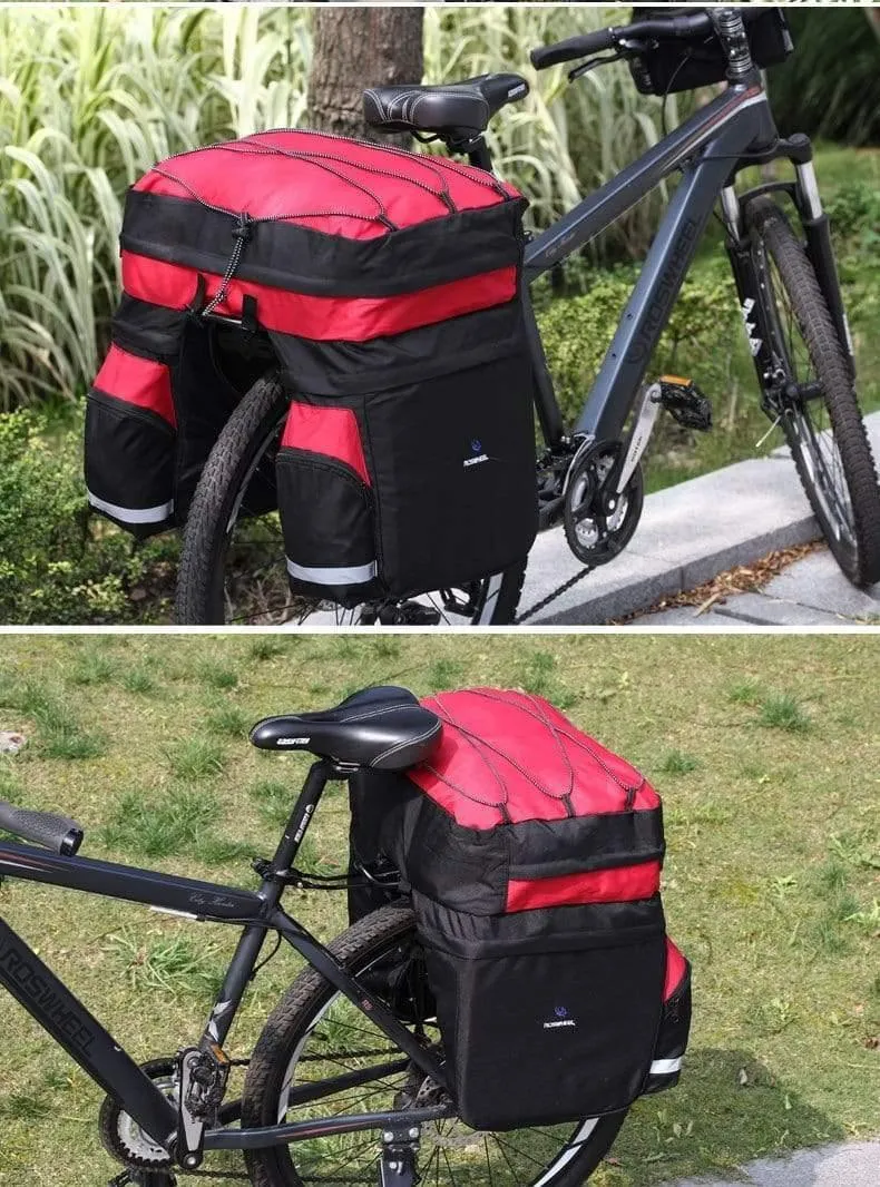 Fahrradträgertasche 60L Gepäckträger Kofferraum Fahrradgepäck Rücksitztasche Zwei Taschen Outdoor Fahrradsattel Aufbewahrung 14590