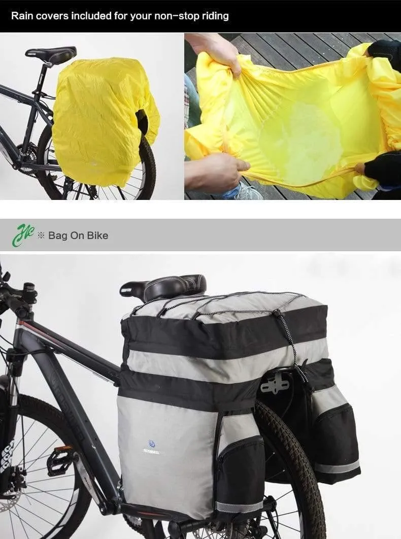 Fahrradträgertasche 60L Gepäckträger Kofferraum Fahrradgepäck Rücksitztasche Zwei Taschen Outdoor Fahrradsattel Aufbewahrung 14590