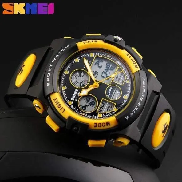 Kinderuhren Wasserdichte Multifunktions Outdoor Sports Armbanduhren Für Jungen Analog Digital Studentenuhr Kinder LED xfcs