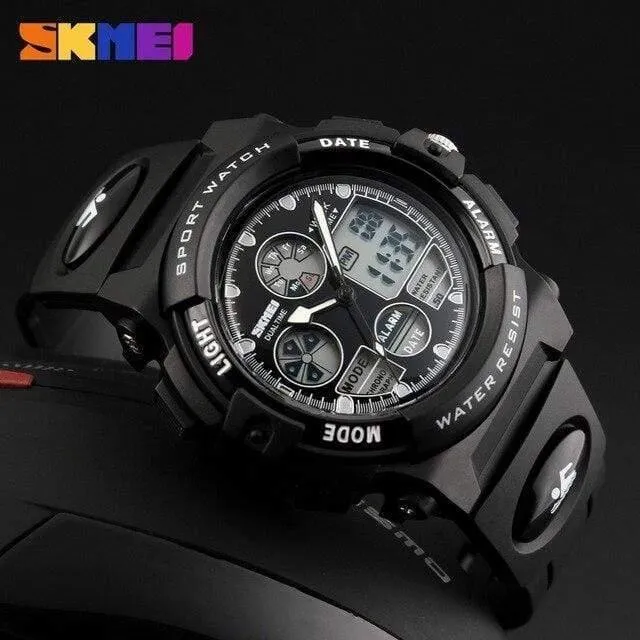 Kinderuhren Wasserdichte Multifunktions Outdoor Sports Armbanduhren Für Jungen Analog Digital Studentenuhr Kinder LED xfcs