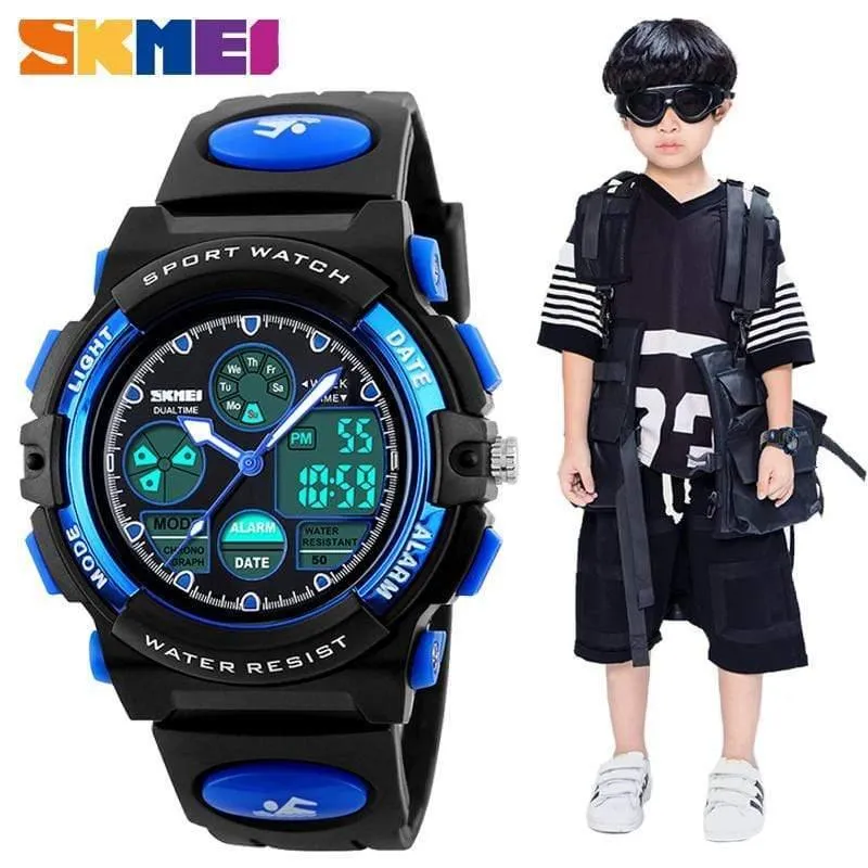 Kinder LED Digitaluhren für Jungen Mädchen Sport 5Bar wasserdichte Armbanduhren Smart PU Strap Kinder Montre Enfant