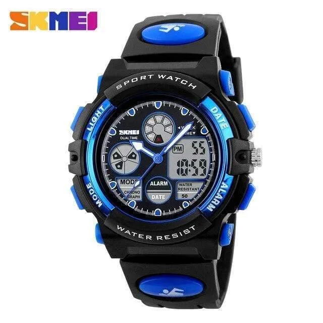 Kinder Sport Uhren Kinder Für Mädchen Jungen Wasserdichte Militär Dual Display Armbanduhren LED Wasserdichte Uhr 1163