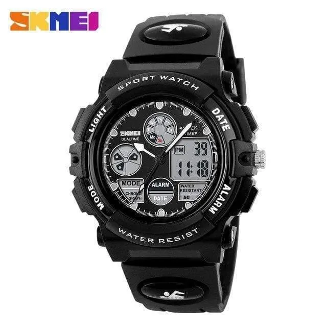Kinder Sport Uhren Kinder Für Mädchen Jungen Wasserdichte Militär Dual Display Armbanduhren LED Wasserdichte Uhr 1163