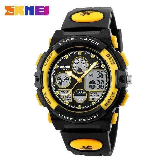 Kinder Sport Uhren Kinder Für Mädchen Jungen Wasserdichte Militär Dual Display Armbanduhren LED Wasserdichte Uhr 1163