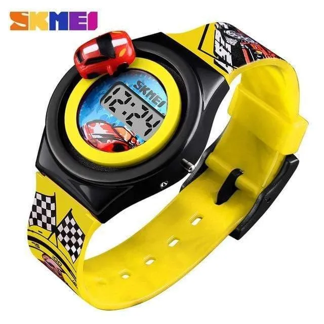 Cartoon Auto Kinderuhr Mode Digitale Elektronische Kinderuhr Kreative Cartoon Student Uhr SKMEI Boy Child