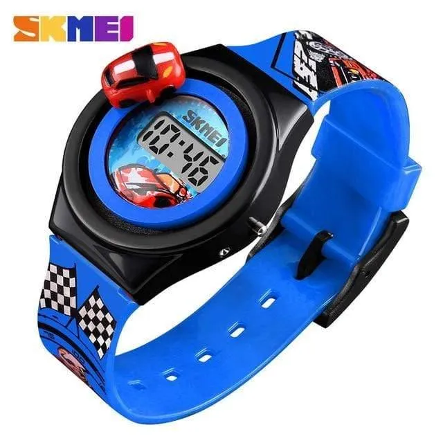 Cartoon Auto Kinderuhr Mode Digitale Elektronische Kinderuhr Kreative Cartoon Student Uhr SKMEI Boy Child