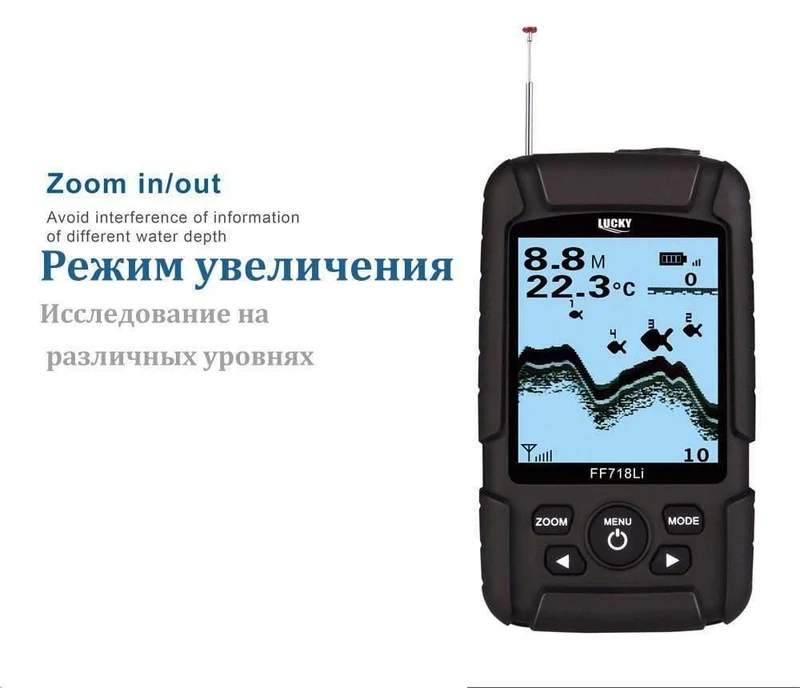 FF718Li-W Russische Version Drahtloses Fischfinder-Sonar Echt wasserdicht mit RU EN-Benutzerhandbuch