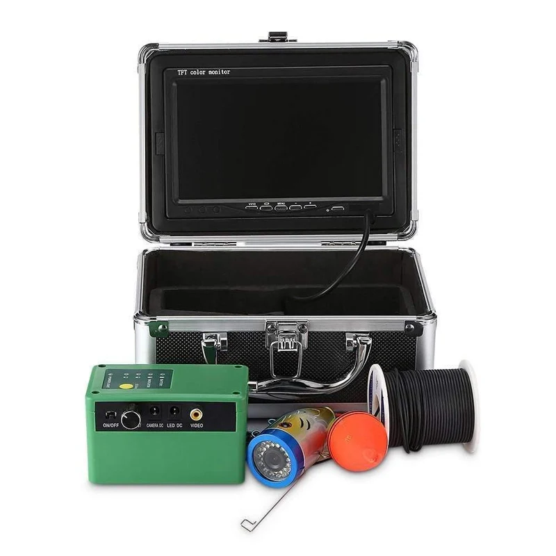 7"in HD 1000TVL Unterwasser-Fischfinder-Angelvideokamera 145 Grad IP68 mit 15 weißen LEDs Infrarotlampe für Eis/Meer