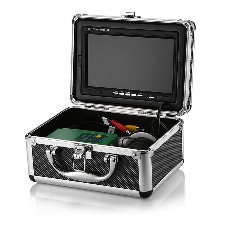 7"in HD 1000TVL Unterwasser-Fischfinder-Angelvideokamera 145 Grad IP68 mit 15 weißen LEDs Infrarotlampe für Eis/Meer