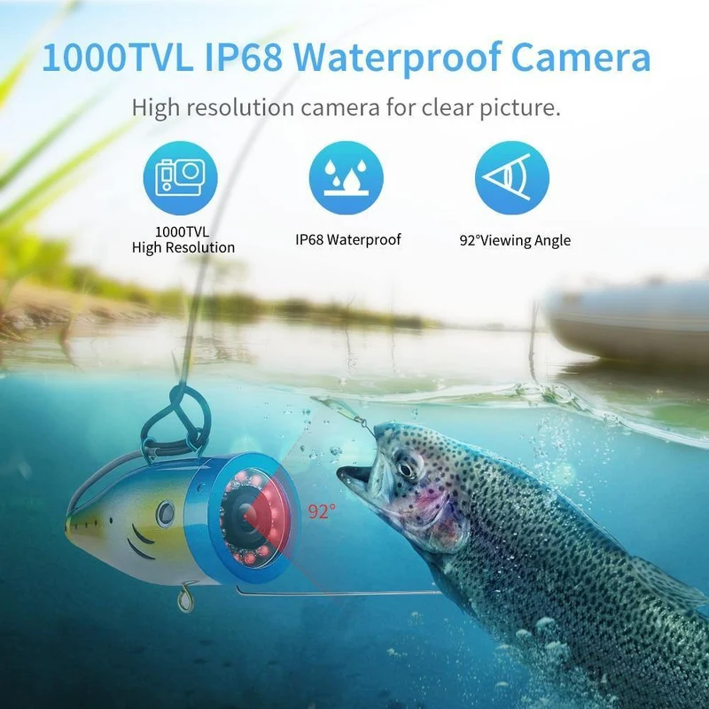 30M Unterwasserfischerkamera Video Fish Finder 12PCS Weiße LED + 12PCS Infrarot LED Nachtsicht DVR OPTIONAL