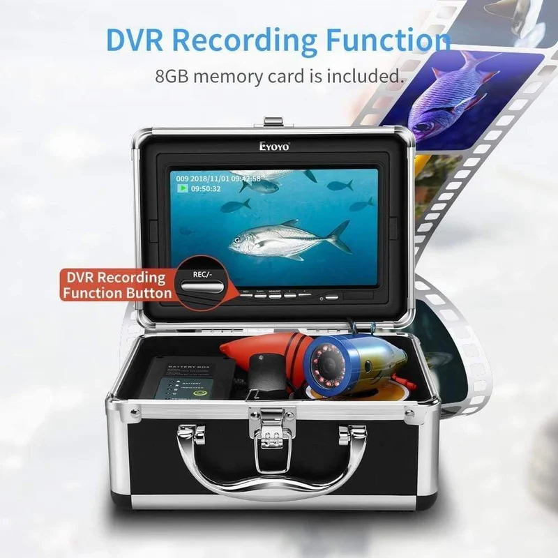 30M Unterwasserfischerkamera Video Fish Finder 12PCS Weiße LED + 12PCS Infrarot LED Nachtsicht DVR OPTIONAL