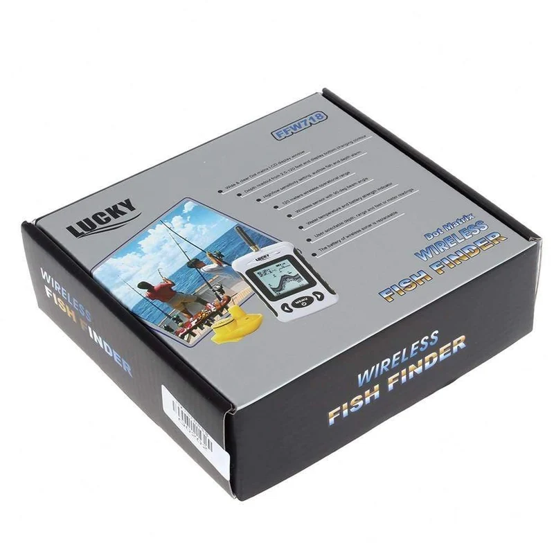 Drahtloser tragbarer Fischfinder, 40 m/120 ft, Sonar, Echolot, Alarm, Ozean, Fluss, See, russisches Menü, optional