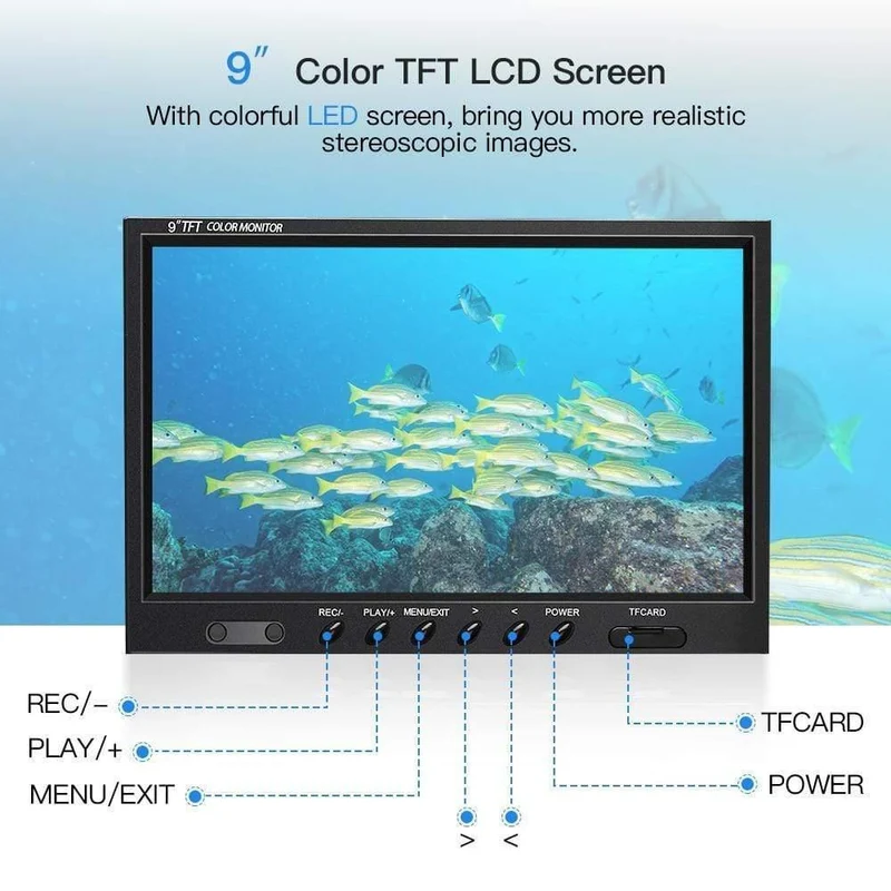 9 "30M 24pcs Infrarot und weiße LED Fischfinder Batterie Kontrollbox Unterwasser Video Fischerkamera