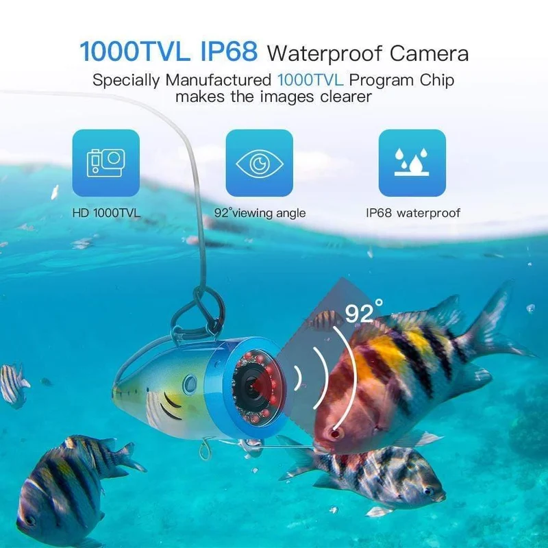 9 "30M 24pcs Infrarot und weiße LED Fischfinder Batterie Kontrollbox Unterwasser Video Fischerkamera