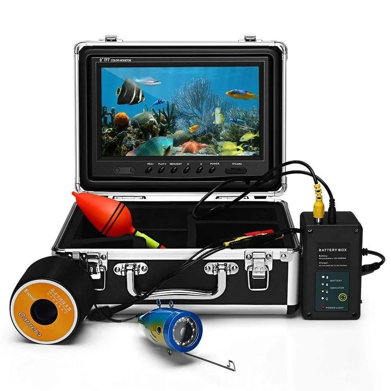 9 "30M 24pcs Infrarot und weiße LED Fischfinder Batterie Kontrollbox Unterwasser Video Fischerkamera