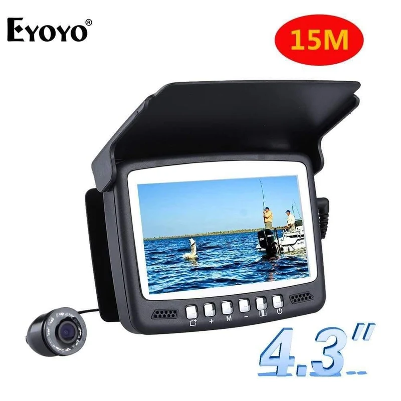 Unterwasserfischen-Videokamera 4.3 "Farb-HD-Monitor 8pcs Infrarot-LED 15m Professioneller Fischfinder Eisfischen-Kamera