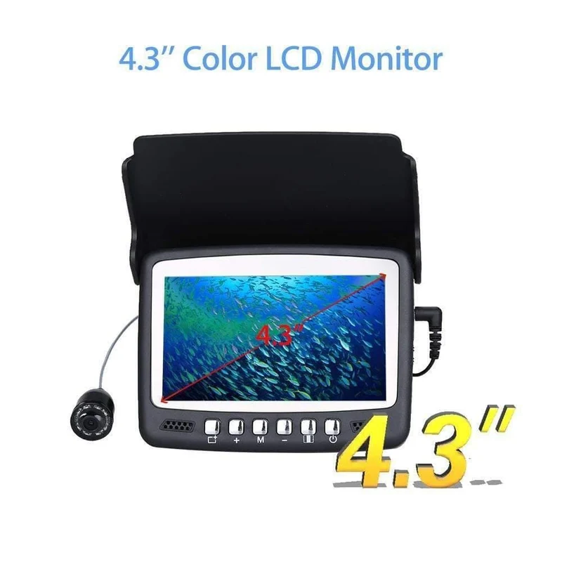 Unterwasserfischen-Videokamera 4.3 "Farb-HD-Monitor 8pcs Infrarot-LED 15m Professioneller Fischfinder Eisfischen-Kamera