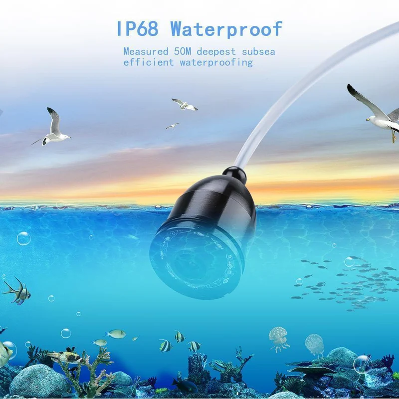 Unterwasserfischen-Videokamera 4.3 "Farb-HD-Monitor 8pcs Infrarot-LED 15m Professioneller Fischfinder Eisfischen-Kamera
