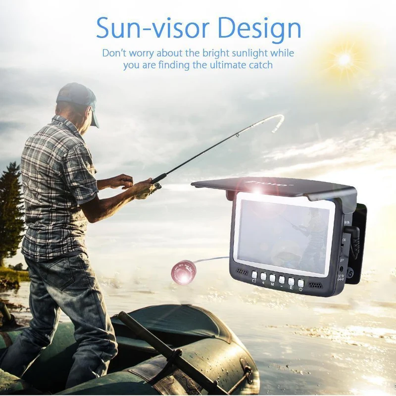 Unterwasserfischen-Videokamera 4.3 "Farb-HD-Monitor 8pcs Infrarot-LED 15m Professioneller Fischfinder Eisfischen-Kamera