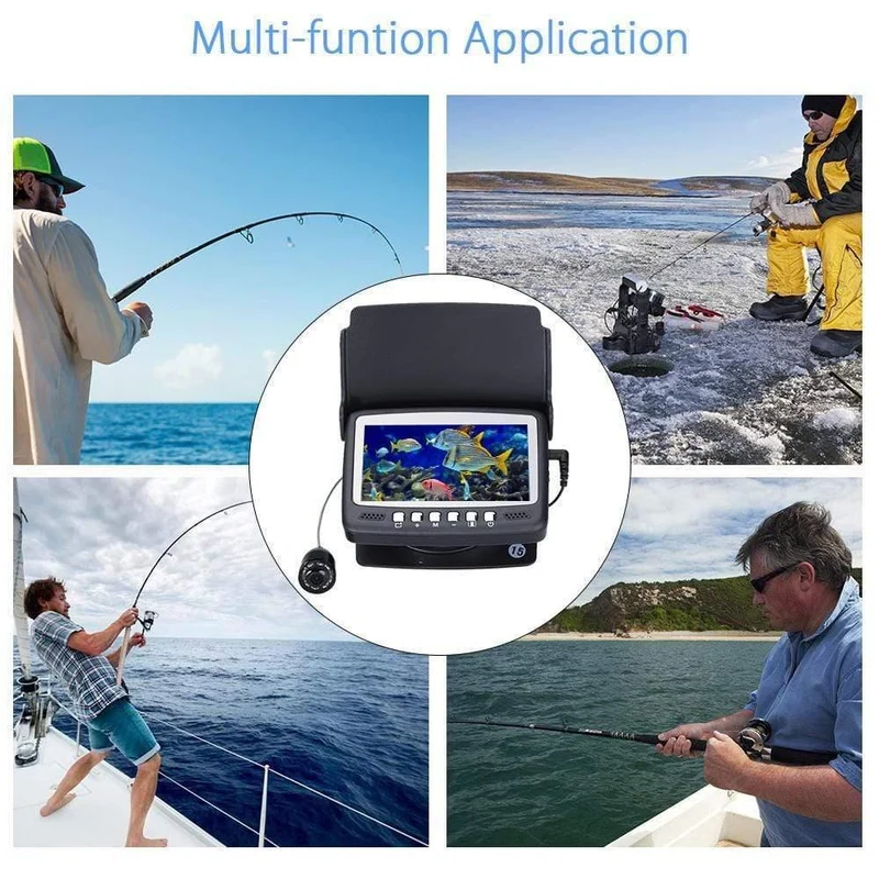 Unterwasserfischen-Videokamera 4.3 "Farb-HD-Monitor 8pcs Infrarot-LED 15m Professioneller Fischfinder Eisfischen-Kamera