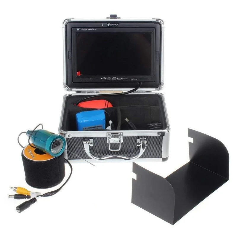 30M 1000TVL Fisch Finder Unterwasser Eis Meer Angeln 7 "Video Kamera Monitor AntiSunshine Shield Sonnenblende IR LED