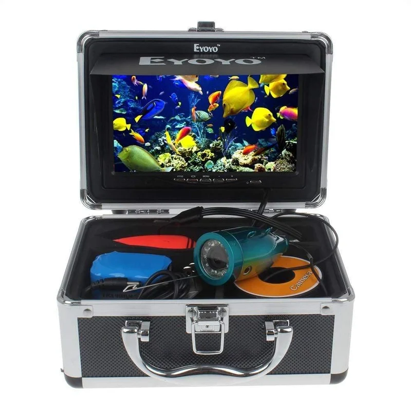 30M 1000TVL Fisch Finder Unterwasser Eis Meer Angeln 7 "Video Kamera Monitor AntiSunshine Shield Sonnenblende IR LED