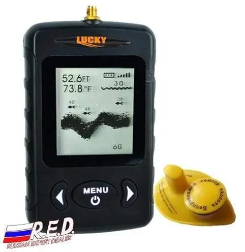 Russische Version, kabelloser Fischfinder, Sonarsensor, 45 m, digitales Design, Fischalarm in der Nähe
