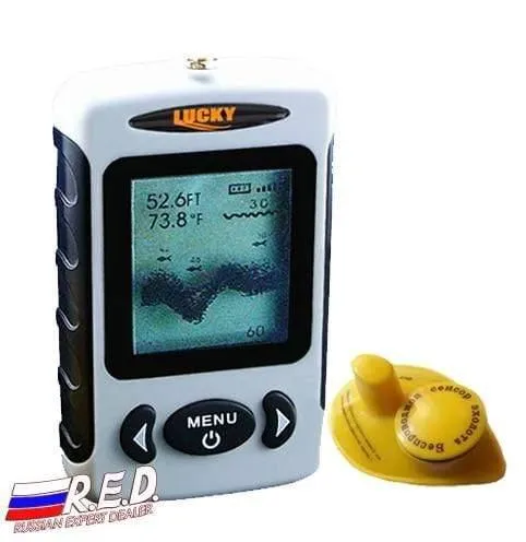 Russische Version, kabelloser Fischfinder, Sonarsensor, 45 m, digitales Design, Fischalarm in der Nähe