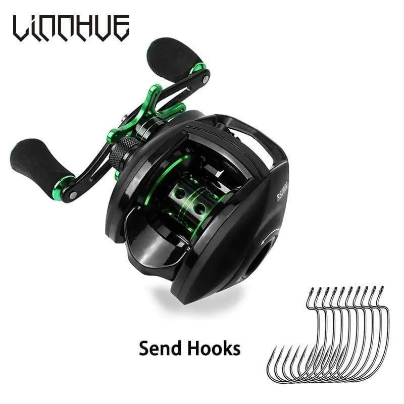 Baitcasting Reel 8.1: 1 12 + 1BB Bass Angelrolle 8KG Max Drag Links Rechts Reel Verstärkter Nylonkörper Weißer Bass