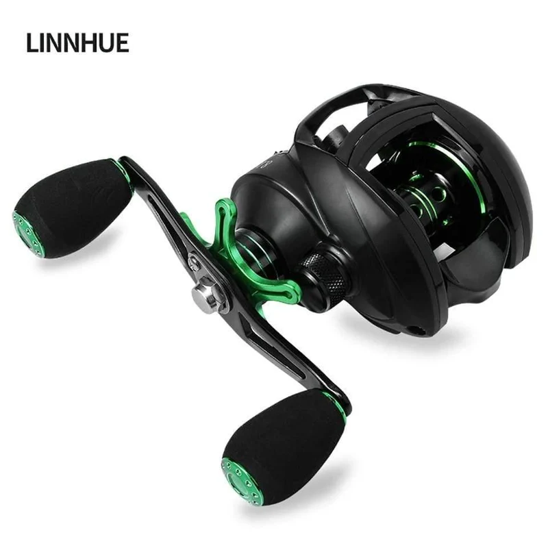 Baitcasting Reel 8.1: 1 12 + 1BB Bass Angelrolle 8KG Max Drag Links Rechts Reel Verstärkter Nylonkörper Weißer Bass