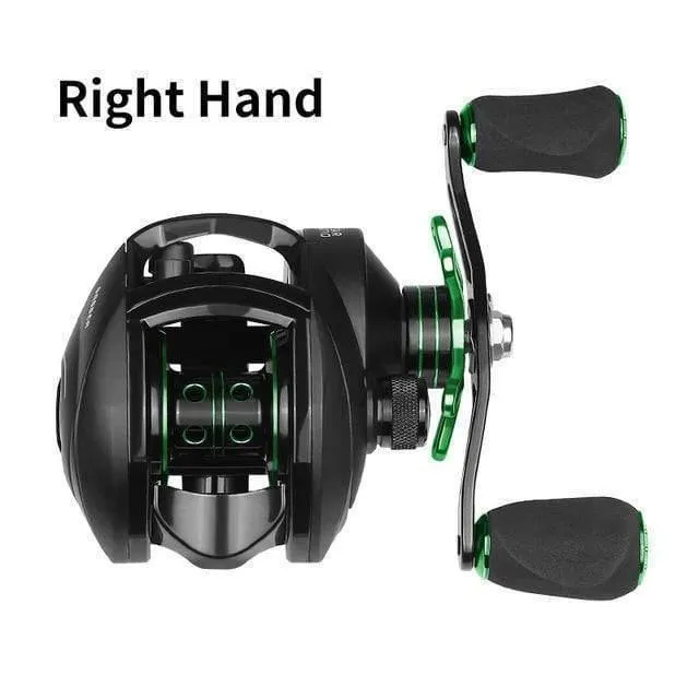 Baitcasting Reel 8.1: 1 12 + 1BB Bass Angelrolle 8KG Max Drag Links Rechts Reel Verstärkter Nylonkörper Weißer Bass