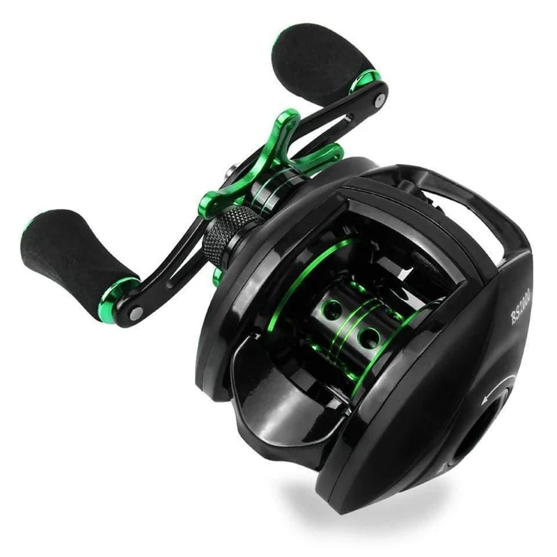 Baitcasting Reel 8.1: 1 12 + 1BB Bass Angelrolle 8KG Max Drag Links Rechts Reel Verstärkter Nylonkörper Weißer Bass