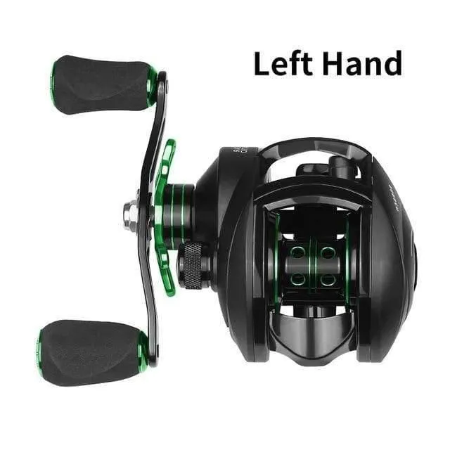 Baitcasting Reel 8.1: 1 12 + 1BB Bass Angelrolle 8KG Max Drag Links Rechts Reel Verstärkter Nylonkörper Weißer Bass