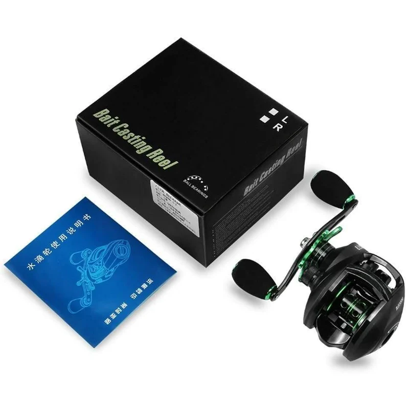 Baitcasting Reel 8.1: 1 12 + 1BB Bass Angelrolle 8KG Max Drag Links Rechts Reel Verstärkter Nylonkörper Weißer Bass