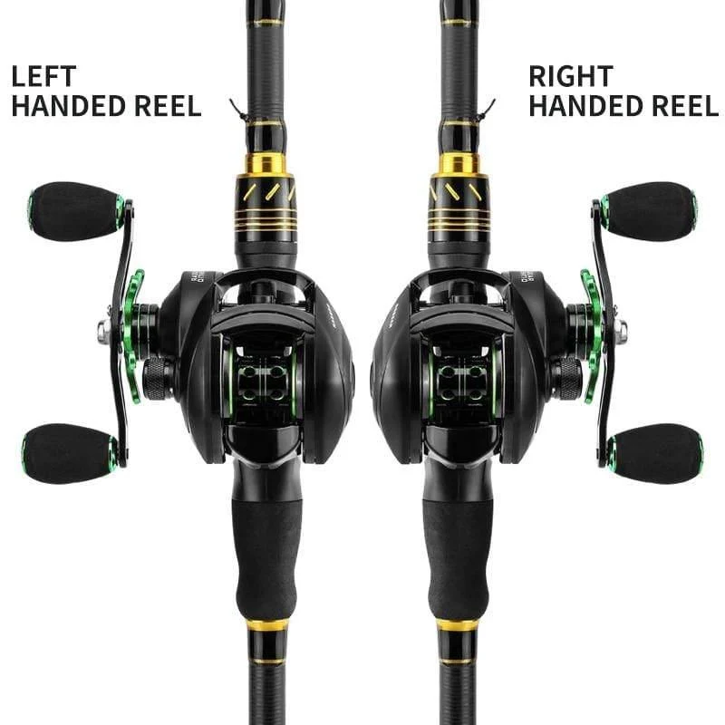 Baitcasting Reel 8.1: 1 12 + 1BB Bass Angelrolle 8KG Max Drag Links Rechts Reel Verstärkter Nylonkörper Weißer Bass