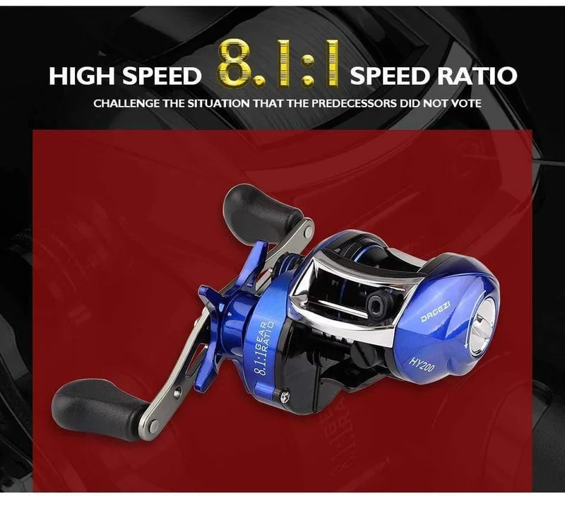 8.1:1 Verhältnis Dual Brake System Baitcastingrolle 8kg Drag Power 12+1 BB Köder Angelrolle für Salzwasser Angelrad
