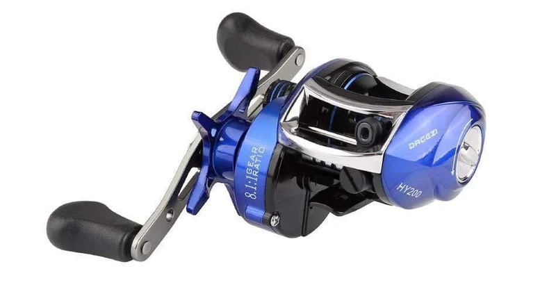 8.1:1 Verhältnis Dual Brake System Baitcastingrolle 8kg Drag Power 12+1 BB Köder Angelrolle für Salzwasser Angelrad