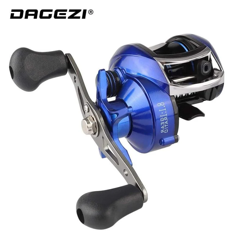 8.1:1 Verhältnis Dual Brake System Baitcastingrolle 8kg Drag Power 12+1 BB Köder Angelrolle für Salzwasser Angelrad