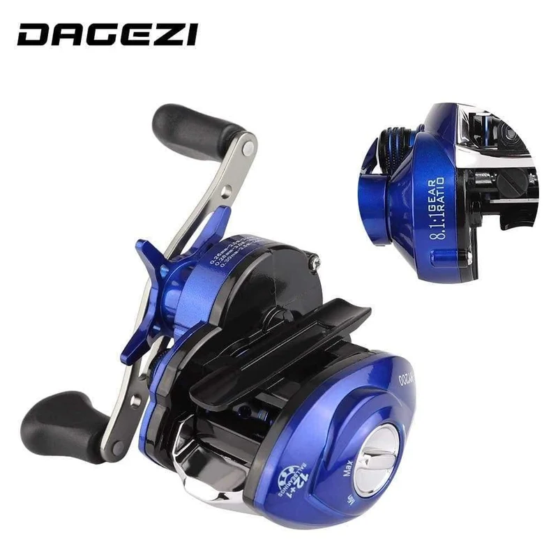 8.1:1 Verhältnis Dual Brake System Baitcastingrolle 8kg Drag Power 12+1 BB Köder Angelrolle für Salzwasser Angelrad