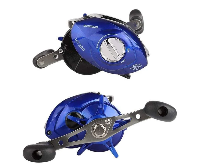 8.1:1 Verhältnis Dual Brake System Baitcastingrolle 8kg Drag Power 12+1 BB Köder Angelrolle für Salzwasser Angelrad