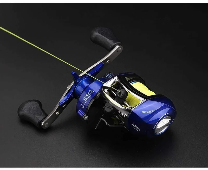 8.1:1 Verhältnis Dual Brake System Baitcastingrolle 8kg Drag Power 12+1 BB Köder Angelrolle für Salzwasser Angelrad