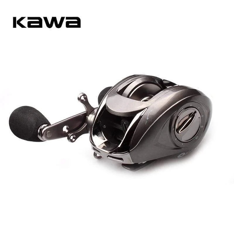 Baitcasting Angelrolle 6BB 5.1:1 Baitcasting Rechtshandrolle Magnetbremssystem Wassertropfenrad