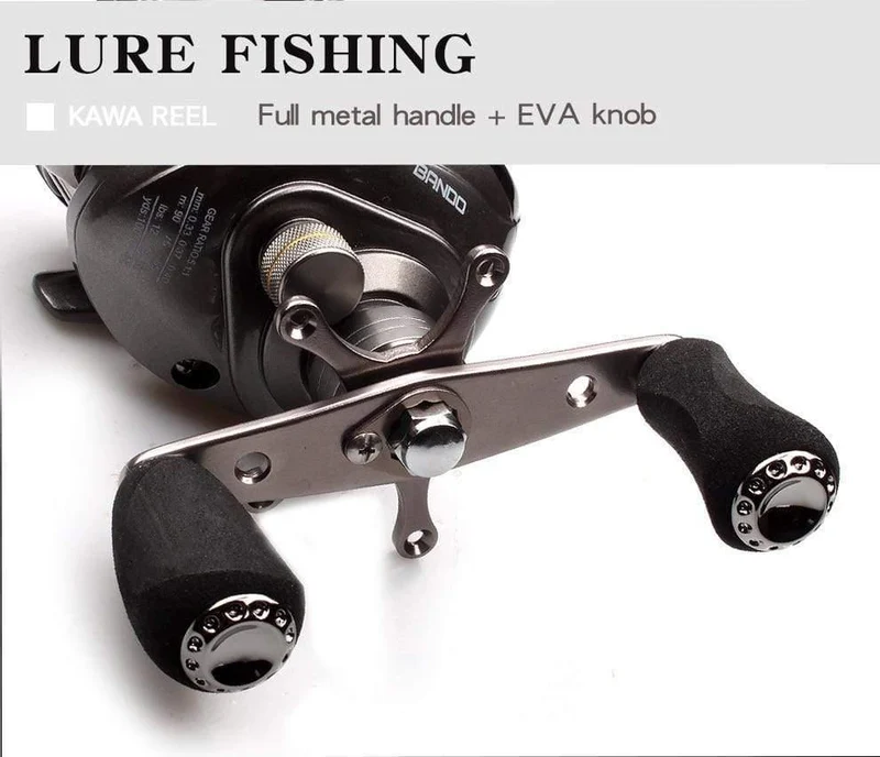 Baitcasting Angelrolle 6BB 5.1:1 Baitcasting Rechtshandrolle Magnetbremssystem Wassertropfenrad