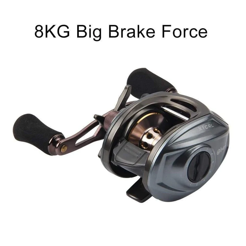 X1 CRL Plus Baitcasting-Rolle mit Doppelbremssystem 8KG Max Drag 11 + 1 BBs 6.3: 1 Hochgeschwindigkeits-Angelrolle