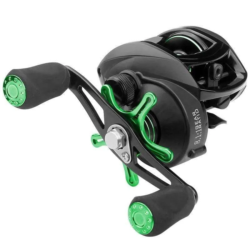 Baitcasting-Rollen Angelrolle mit Magnetbremse 8.1: 1 12 + 1 BB Spinning Angelrollen 8 kg Drag Links Rechts